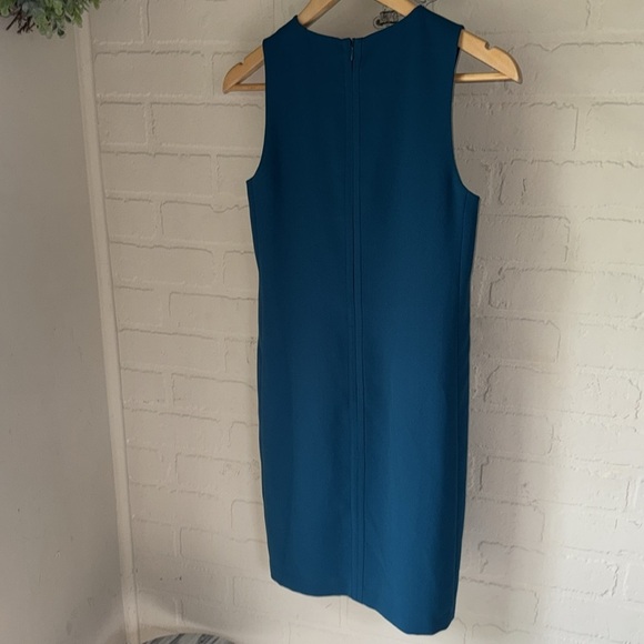 Vince Teal dress slit front pockets lined sleeveless size 0 work attire career - Picture 3 of 4